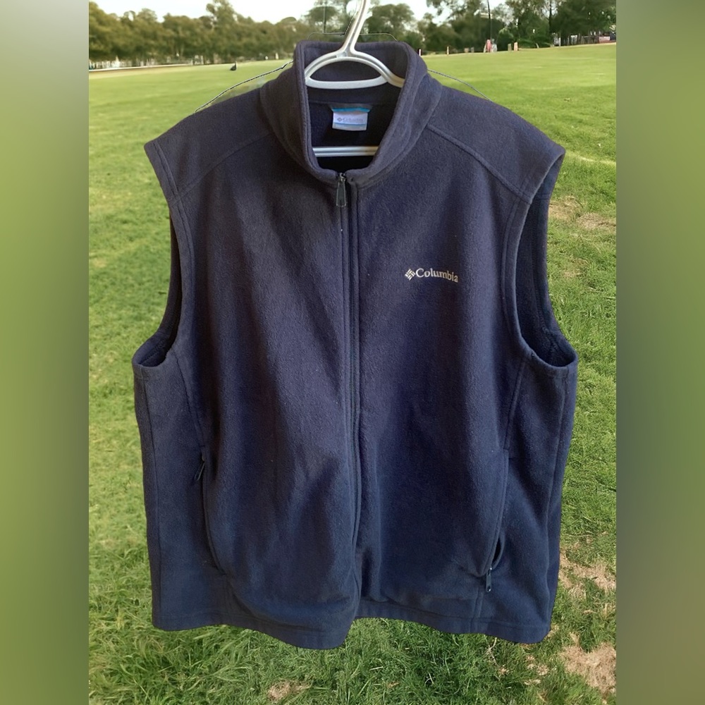 Columbia Fleece Full Zip Vest w Side Seam Pockets Sz XL EUC - Picture 5 of 8